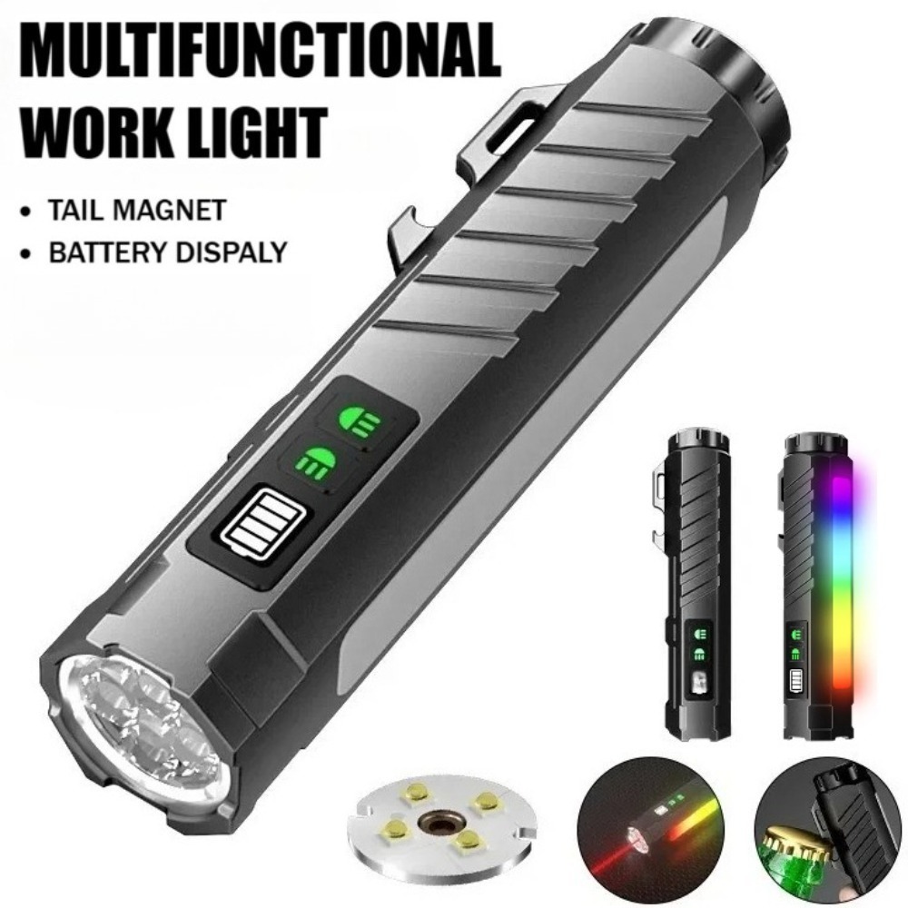 Outdoor Lighting Rechargeable - Senter LED Multifungsi Cahaya Kuat Dapat
