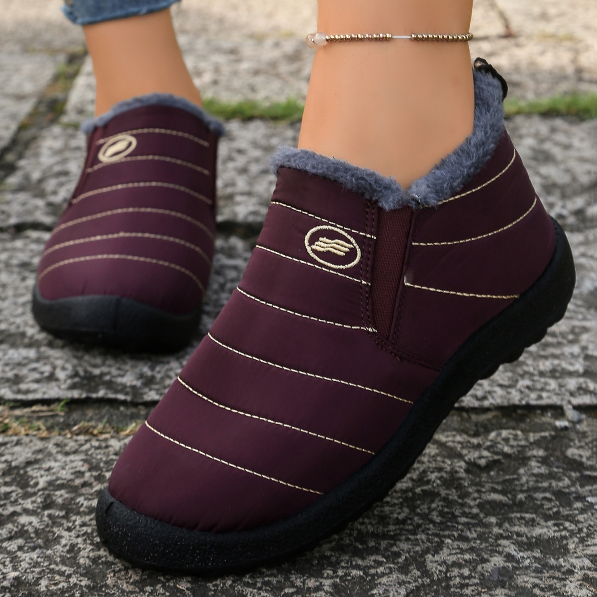 Outdoor Lighting Round - Sepatu Bot Salju Pria Berlapis Bulu