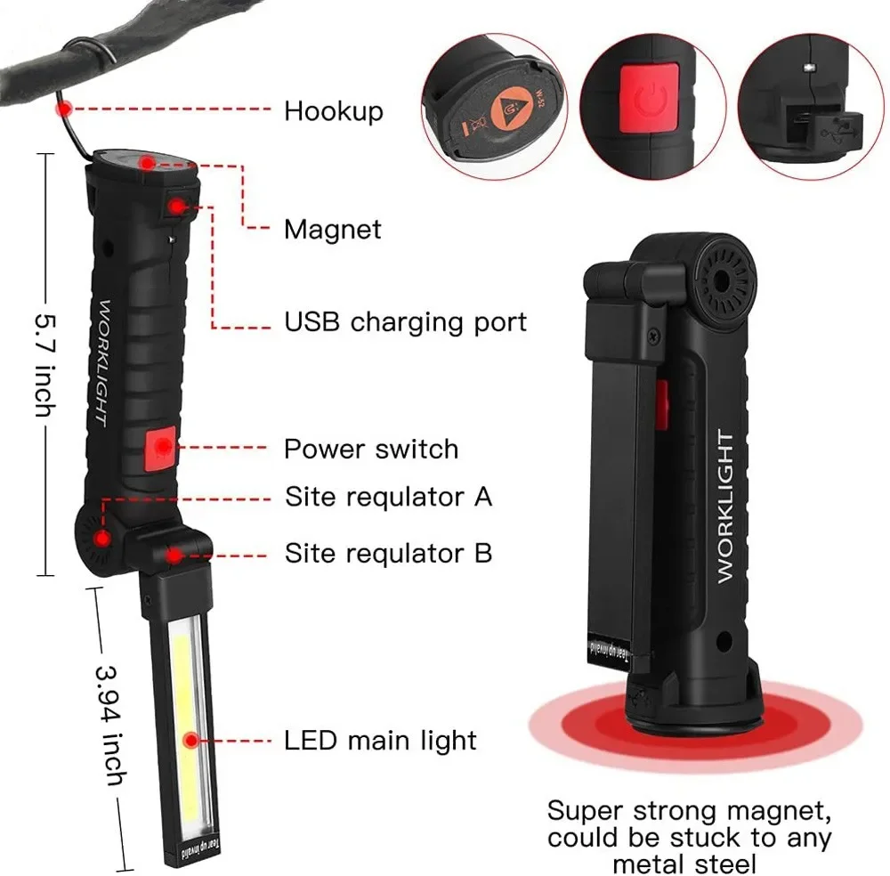 Senter LED COB Portabel Lampu  - Outdoor Lighting Rechargeable ulasan dan harga