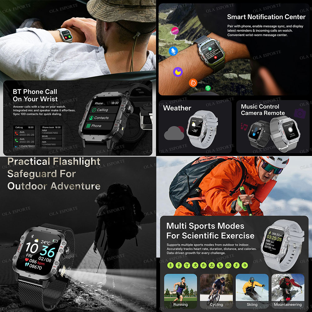 Jam Tangan Pintar Militer Luar - Outdoor Lighting Track ulasan dan harga